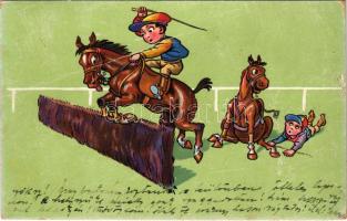 1922 Jockeys and horses, humour (fa)