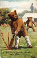 1909 Teddy at cricket Bears s: Pillard (EK)
