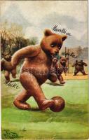 1909 Teddy at soccer Bears, football s: Pillard (EK)