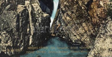 cca 1900 Magas Tátra Kis Tarpatak vízesés fotónyomat. Manner Adolf Kassa 17x12 cm