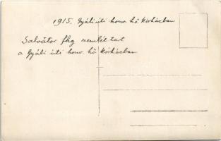 1915 Budapest IX. Gyáli úti honvéd helyőrségi kórház, Salvator fhg szemlét tart, katonatisztek. phot...