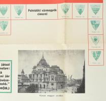 1938 Színészettörténelmi adattár. Felvidéki magyar színjátszás. Felvidéki vármegyék címerével, feket...