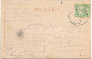 Trencsénteplic, Trencianske Teplice; Templom tér. Wertheim Zsigmond kiadása / Kirchenplatz / church,...