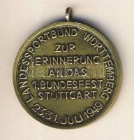 NSZK 1949. "1. Bundesfest - Stuttgart" Br emlékérem T:2