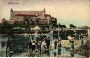 1917 Zólyom, Zvolen; vár, híd. Özv. Löwy Samuné kiadása / castle, bridge (EK)