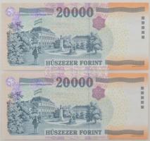 2009. 20.000Ft (2x) sorszámkövetők "GA 7388104 - GA 7388105" T:UNC Adamo F59F