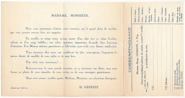 Ameublements. Établissements Henry Geneste - 11. rue Porte-Aiguiere, Le Puy-en-Velay / Francia bútor...