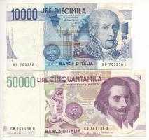 Olaszország 1984. 10.000L + 1992. 50.000L T:F Italy 1984. 10.000 Lire + 1992. 50.000 Lire C:F