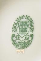 Zsolnay virág mintás porcelán váza. Kézzel festett, jelzett, hibátlan 12,5 cm