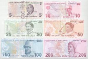 Törökország 2020. 50L + 2022. 5L-200L (5xklf) T:AU-F szép papír
Turkey 2020. 50 Lira + 2022. 5 Lira...