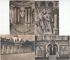 5 db RÉGI külföldi képeslap füzet: Genova, Madrid, Bern, Hamburg, Sanssouci