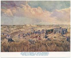 Panorama de la bataille de l'Yser 1914 a par A. Bastien - 8 db régi katonai panoráma képeslap t...