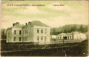 Marosvásárhely, Targu Mures; K.u.K. Unterreal-Schule, Zöglings Spital / Cs. és kir. katonai alreáliskola, tanulók kórháza / K.u.K. military school, students' hospital (szakadás / tear)