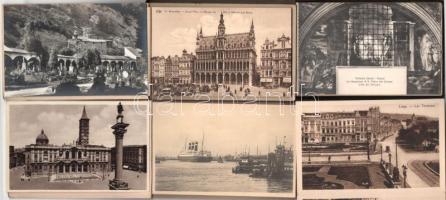 6 db RÉGI külföldi képeslap füzet: Salzburg, Liege, Bruxelles, Antwerpen, Roma, Vatican