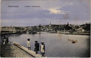 1911 Szászrégen, Reghin; látkép, híd. Bischitz Ig. kiadása / general view, bridge (b)