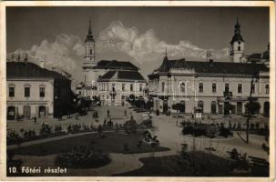 1943 Zilah, Zalau; Fő tér, Éder Géza üzlete, gyógyszertár / main square, shop, pharmacy (fl)