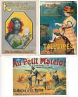 6 db MODERN reprint képeslap reklám plakátokról / 6 modern reprint postcards of advertising posters