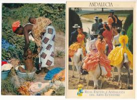 32 db MODERN népviseletes motívum képeslap / 32 modern folklore motive postcards