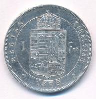 1879KB 1Ft Ag "Ferenc József / Középcímer" T:AU,XF kis ph 
Adamo M15