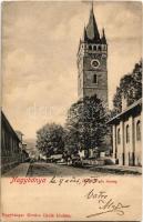 1903 Nagybánya, Baia Mare; Szent István torony. Kovács Gyula kiadása / tower (gyűrődés / crease)