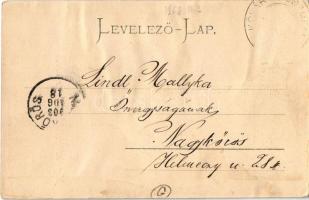 1903 Nagybánya, Baia Mare; Szent István torony. Kovács Gyula kiadása / tower (gyűrődés / crease)