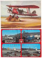 17 db MODERN motívum képeslap: repülés vegyes minőségben / 17 modern motive postcards: airplanes, aviation in mixed quality