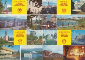 14 db MODERN képeslap a Szovjetunió területéről / 14 modern town-view postcards from the Soviet Union
