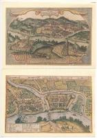6 db MODERN magyar képeslap: várak látványterve 1617-ből