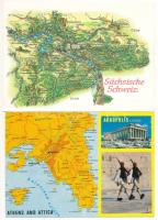 30 db MODERN külföldi térképes képeslap / 30 modern European map postcards
