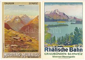 6 db modern svájci reprint reklám képeslap plakátokról / 6 modern Swiss reprint postcards of advertising posters