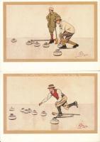 6 db modern svájci reprint reklám képeslap plakátokról, sok sport / 6 modern Swiss reprint postcards...