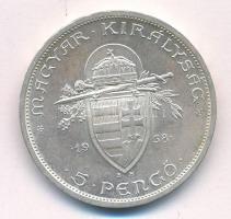 1938. 5P Ag "Szent István" T:AU patina Adamo P8.1