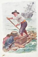 Defoe, Daniel: Robinson Crusoe története. - - eredetije után átdolgozott legujabb magyar kiadás. Bp....