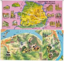 20 db MODERN magyar térképes képeslap / 20 modern Hungarian map motive postcards