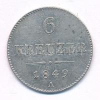 Ausztria 1849A 6kr Ag T:XF Austria 1849A 6 Kreuzer Ag C:XF Krause KM#2200