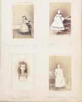 cca 1860-1880 Vizitkártya gyűjtemény: 200 db vizitkártya magyar és külföldi stúdiókból, katonák, nem...