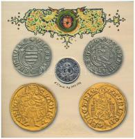 2008. 1Ft-100Ft (7xklf) + Mátyás denár Ag fantáziaverete (10g/0.999/27mm) "Reneszánsz emlékév&q...