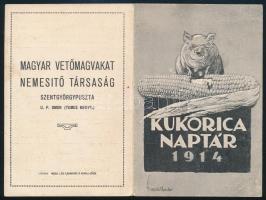 1914 Magyar Vetőmagvagakat Nemesítő Társaság kinyitható kártyanaptár - kukorica naptár