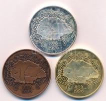 Fritz Mihály (1947-) 1996. "A honfoglalás emlékére I. - MÉE" kétoldalas aranyozott, ezüstö...