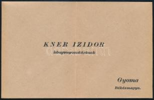 1908 Kner Izidor gyomai nyomdász körlevele az osztrák importból származó papírok elleni fellépésről