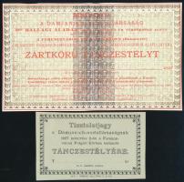 1907 A Damjanich asztaltársaság 2 db táncestély belépője szép állapotban