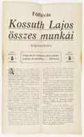 1906 Kossuth Lajos munkái c. könyvsorozat előfizetési íve és reklámja, valamint a 48-as párt népszerűsítő körlevele