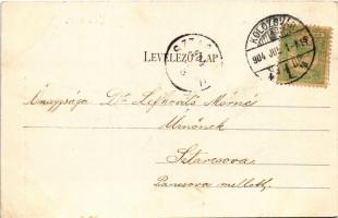 1904 Kolozsvár, Cluj; New York szálloda, Schuster Emil, Tauffer Dezső üzlete. Ferenczi és Társa fény...