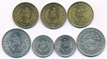 Guatemala 1969-1992. 1c-10c (7db/6xklf) T:AU,XF
Guatemala 1969-1992. 1 Centavo -10 Centavos (7pcs/6...