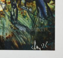 Mezős Béla (1949- ): Irtáson. Akril, karton. Jelzett, üvegezett keretben a hátoldalon a művész bélye...