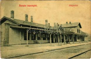 1908 Lepsény, pályaudvar, vasútállomás. W.L. 394. (kopott sarkak / worn corners)