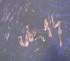 Mezős Béla (1949- ): A sóhajok ideje . Akril, karton. Jelzett, üvegezett keretben a hátoldalon a műv...