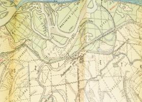 cca 1931 Wien-Pozsony Vízisporttérképek: 10. szám, Dévény-Gönyű, 1:75.000, 24,5x347 cm