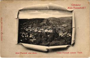 Alsóturcsek, Alsó-Turcsek, Dolny Turcek, Unter-Turz (Turcsek); alsó rész látképe. Herz Mór kiadása / general view (fl)