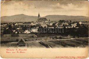 1909 Bán, Trencsénbán, Bánovce nad Bebravou; látkép. Fuchs Vilmos kiadása / general view (kopott sarkak / worn corners)